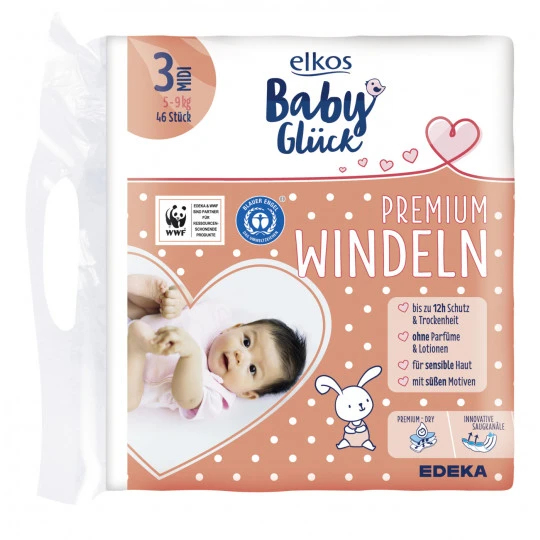 Baby Premium Glück Windeln 3 Midi 5-9KG 46ST 3 Baby Premium Glück Windeln 3 Midi 5-9KG 46ST
