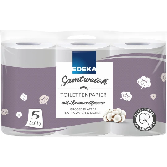 Toilettenpapier Samtweich 5-lagig 6x 130 Blatt 3 Toilettenpapier Samtweich 5-lagig 6x 130 Blatt