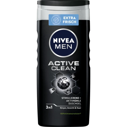 NIVEA Men 3in1 Duschgel Active Clean 250ML 3 NIVEA Men 3in1 Duschgel Active Clean 250ML