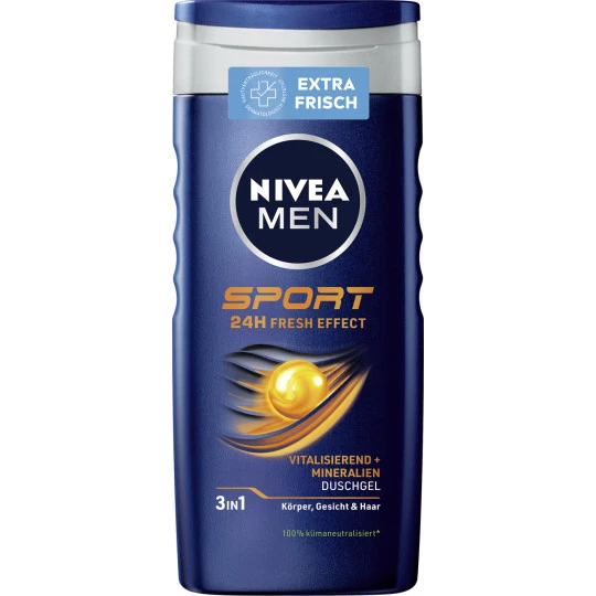 NIVEA Men 3in1 Duschgel Sport 24H Fresh Effect 250ML 2 NIVEA Men 3in1 Duschgel Sport 24H Fresh Effect 250ML