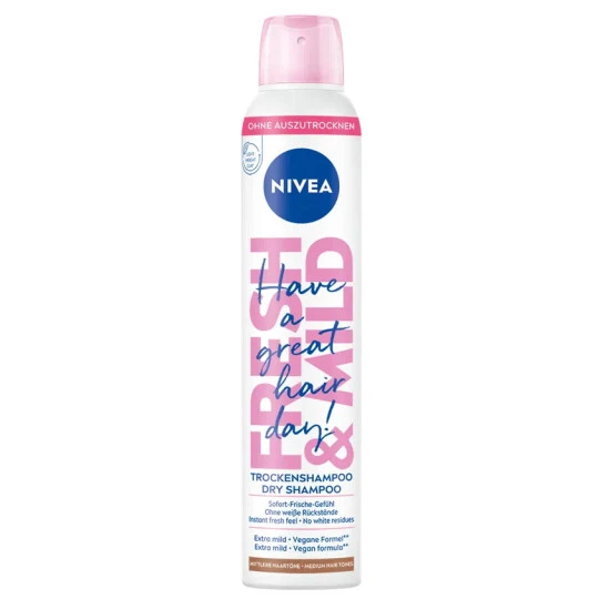 NIVEA Fresh&Mild Trockenshampoo Mittlere Haartöne 200ML 3 NIVEA Fresh&Mild Trockenshampoo Mittlere Haartöne 200ML